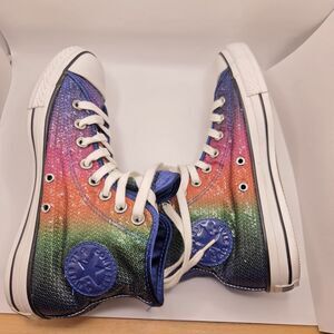 Converse CTAS Hi Rainbow Gradient Sequin Shoes 112425 Womens 9 Mens 7 NWOB